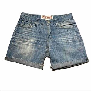 Indiblue Women’s Blue Soft Vintage Denim Jeans Shorts Y2K Stonewash Size Women S